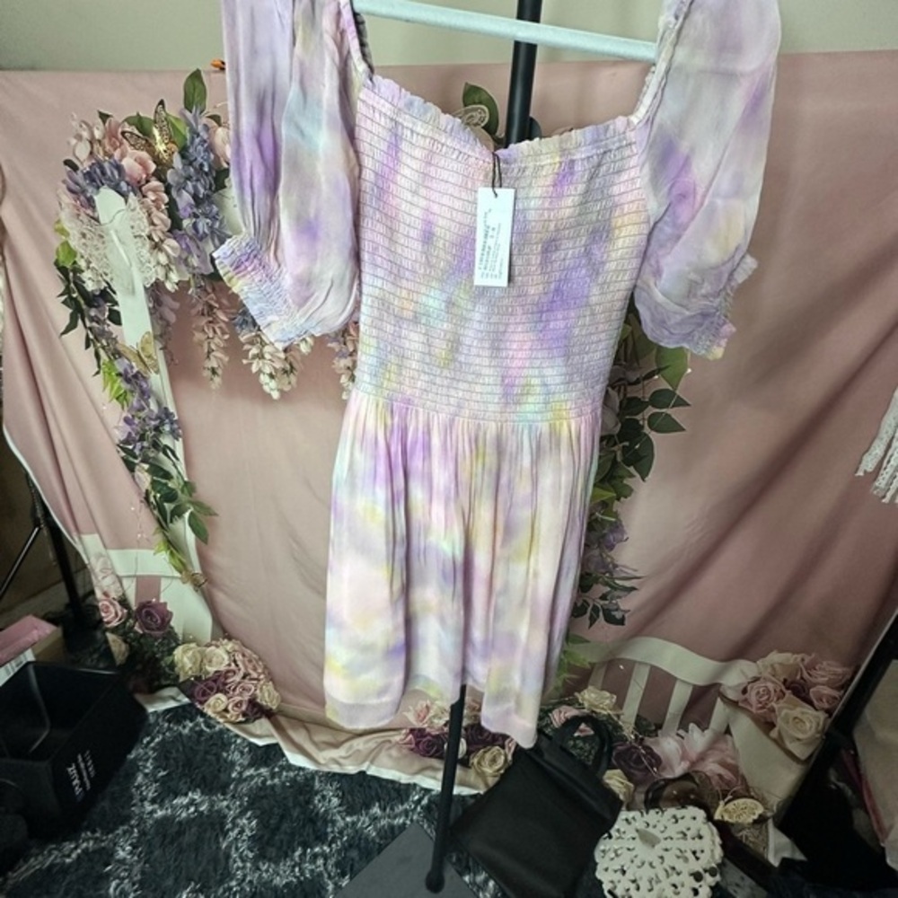 Velvet by Graham & Spencer Women's Estella Dress Pastel Puff Sleeve NWT Size XS